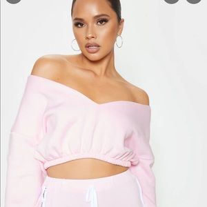 NWT crop off shoulder hoodie !